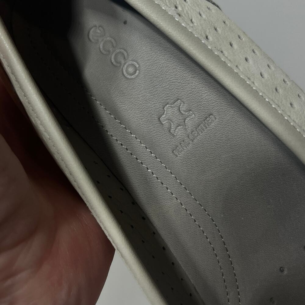Ecco Flats Touch Ballerina Gravel Beige Leather Casual Comfort Vacation 38/7-7.5 - Picture 6 of 9